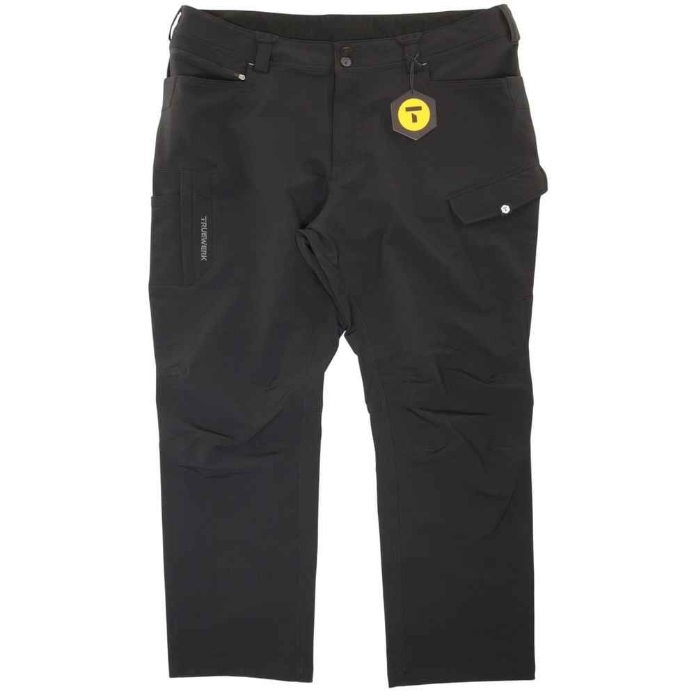 Truewerk T2 Werkpant Men 42x30 Cargo Work Pants Stretch Nylon Utility Black NWT